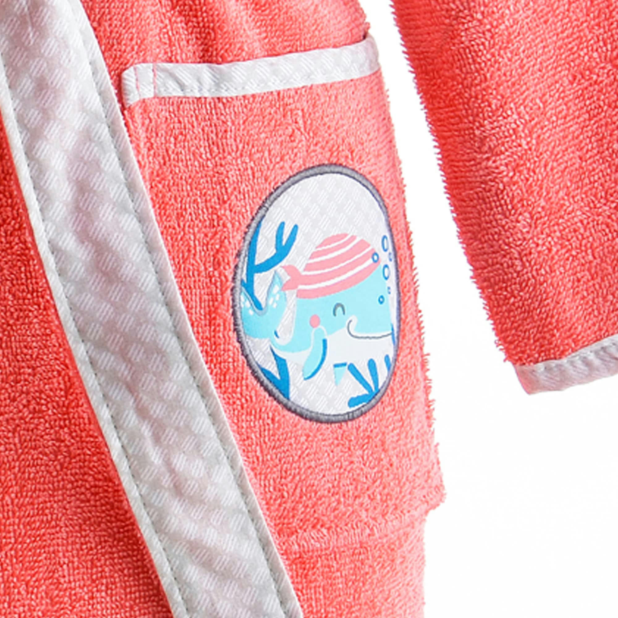 PETITES BETES - Peignoir enfant rose 6 ans en coton