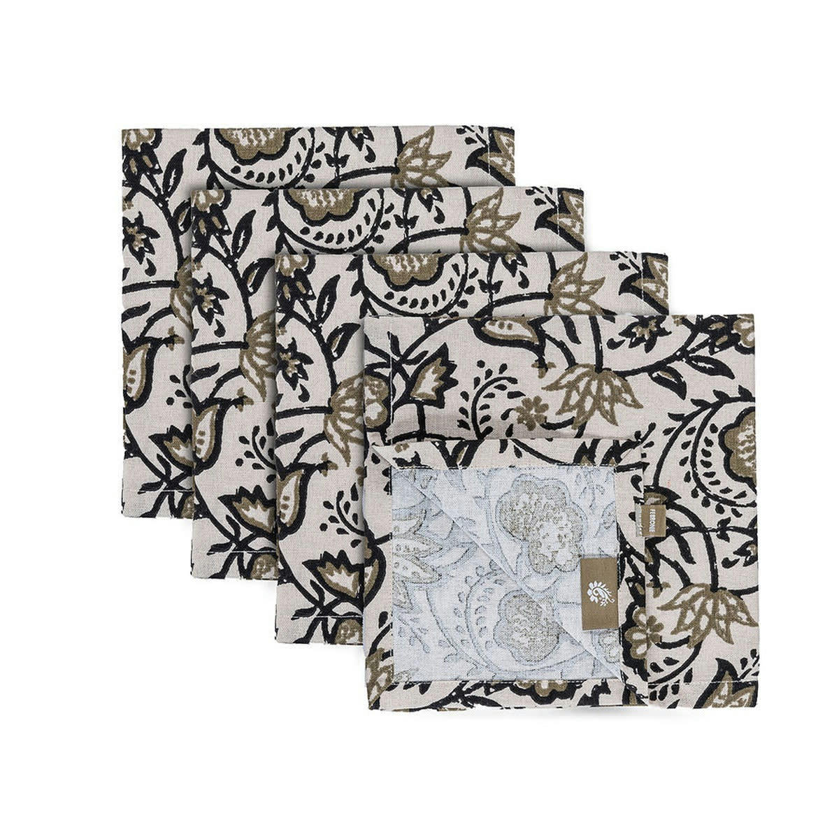 CARMA - Serviettes de table (x4) coton  42x42 taupe