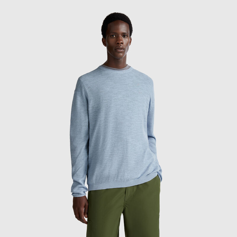 Sweater in linen and cotton blend