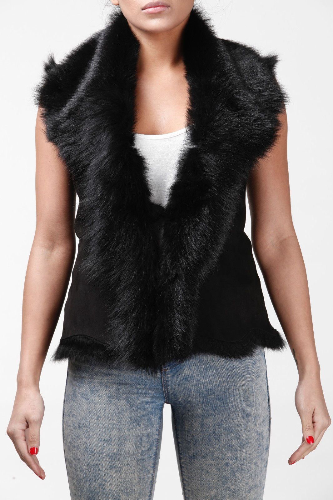 Infinity Leather Toscana Sheepskin Short Gilet-Seaham