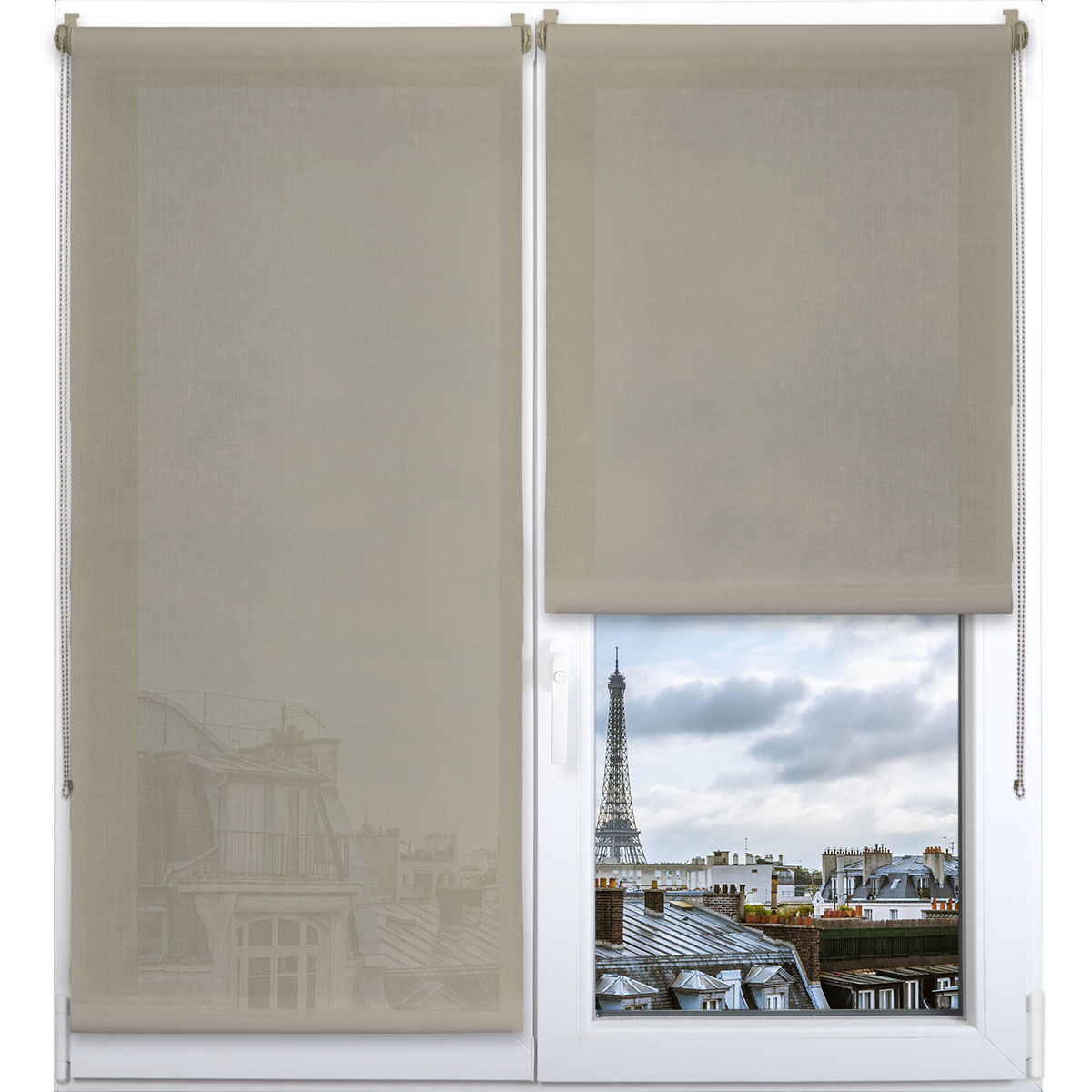 Estore em tecido translúcido bege 87x180cm