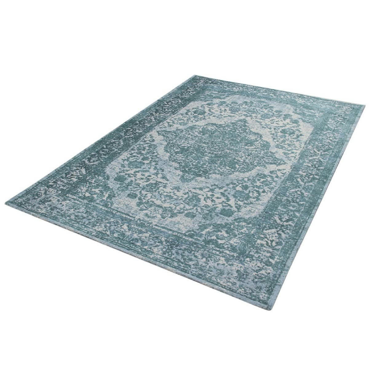 ARGELLA - Tapis de salon en coton bleu lagon 160x230 cm