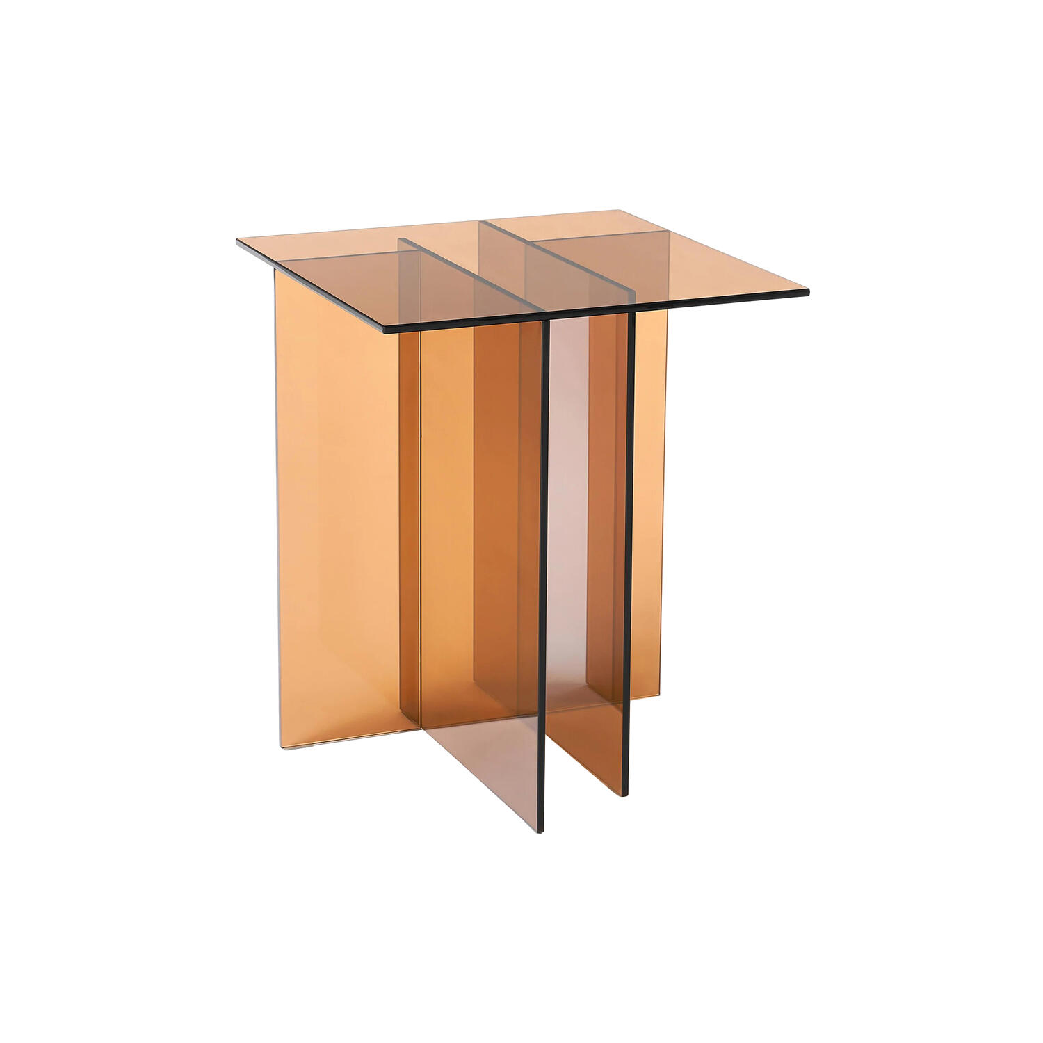 Anouk Glass Side Table, brown transparent