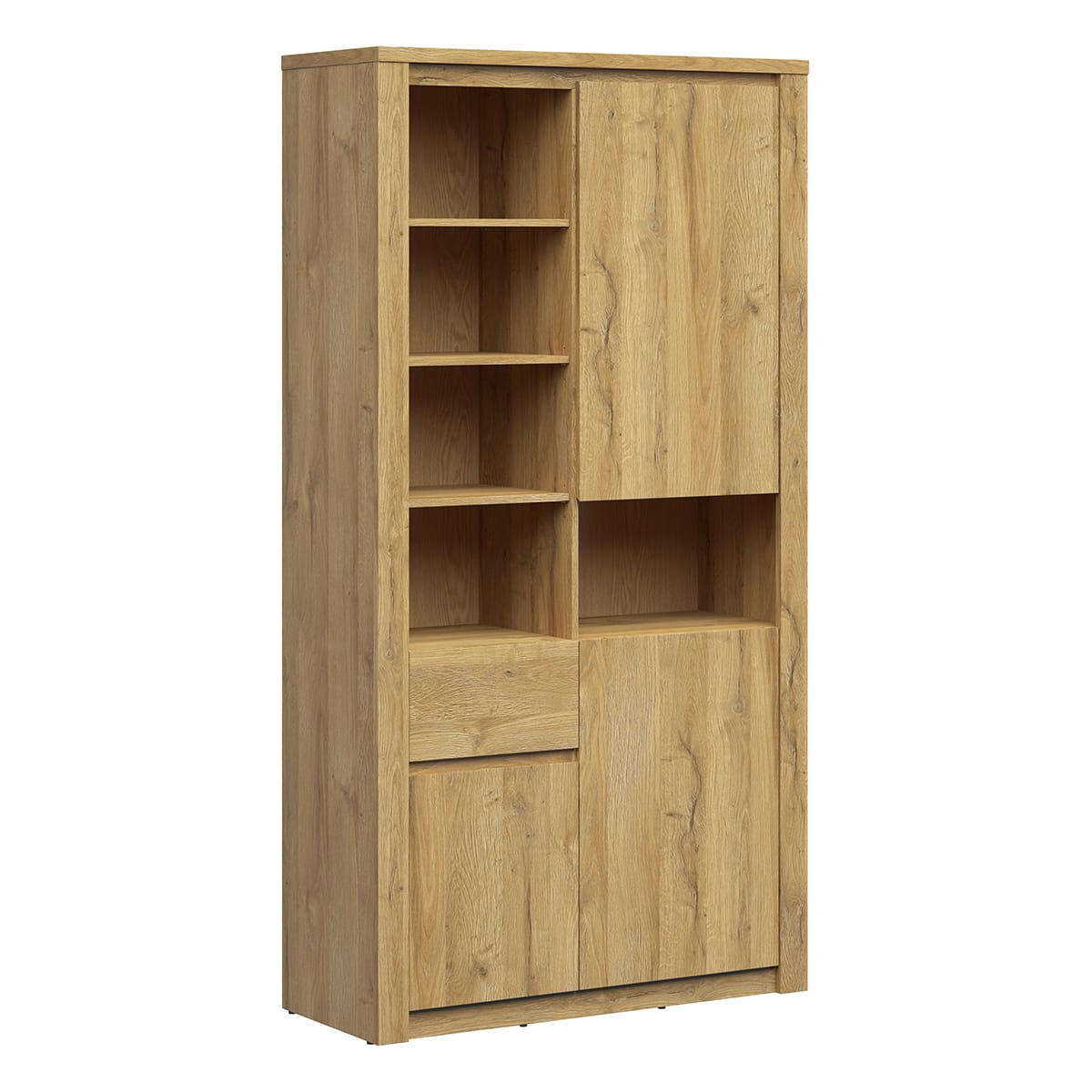 - Bibliothèque 3 portes 1 tiroir naturel