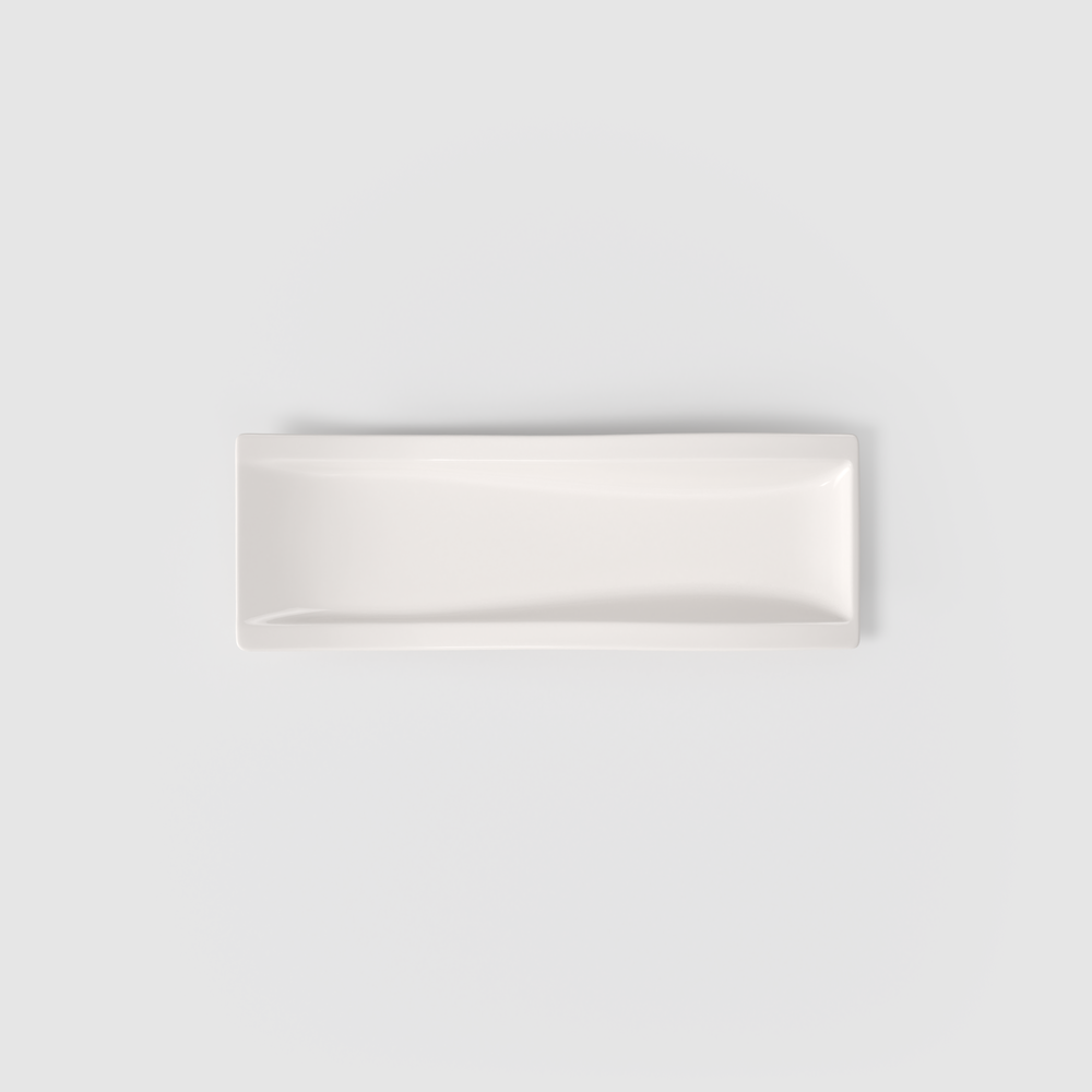 NewWave Specialty plate - White, 16.7'' x 5.9'', Premium Porcelain