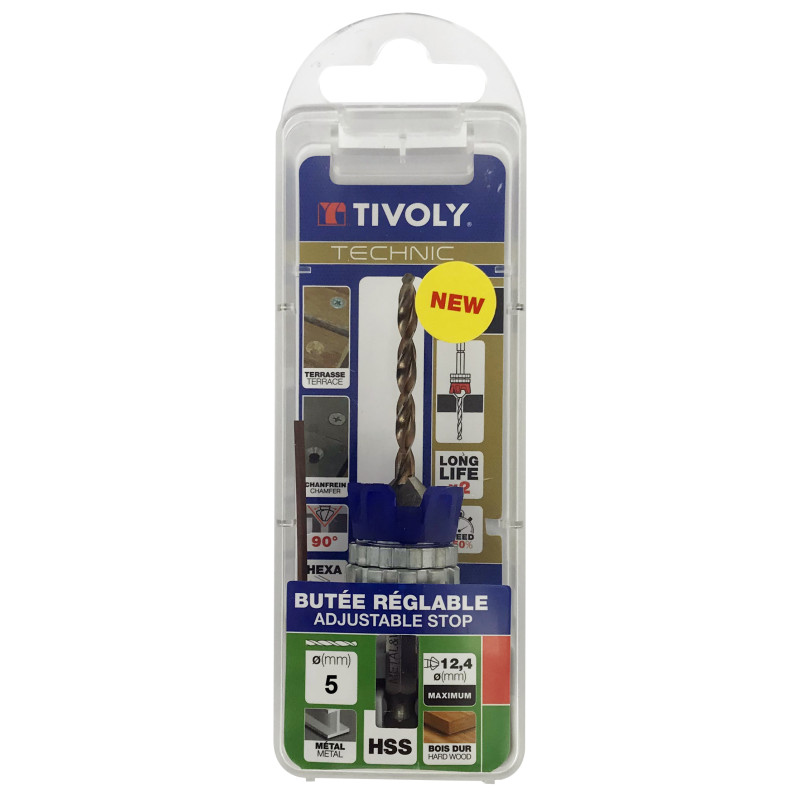 Foret fraiseur pour bois et métal Ø 5 mm TIVOLY