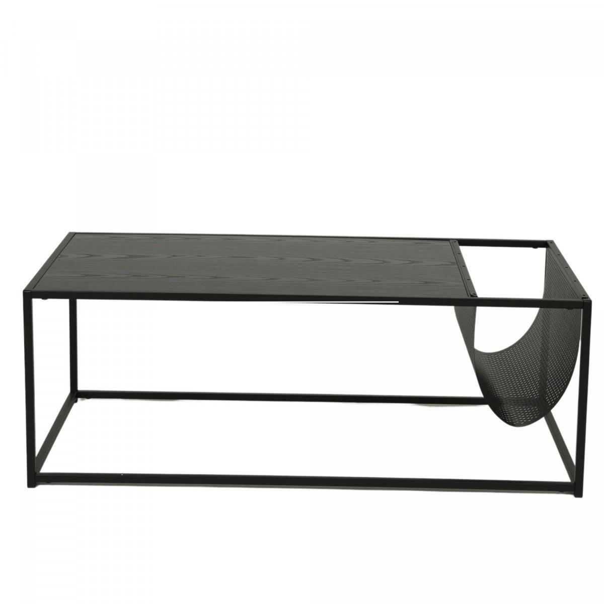 ELYA - Table basse avec porte magazines en bois et métal