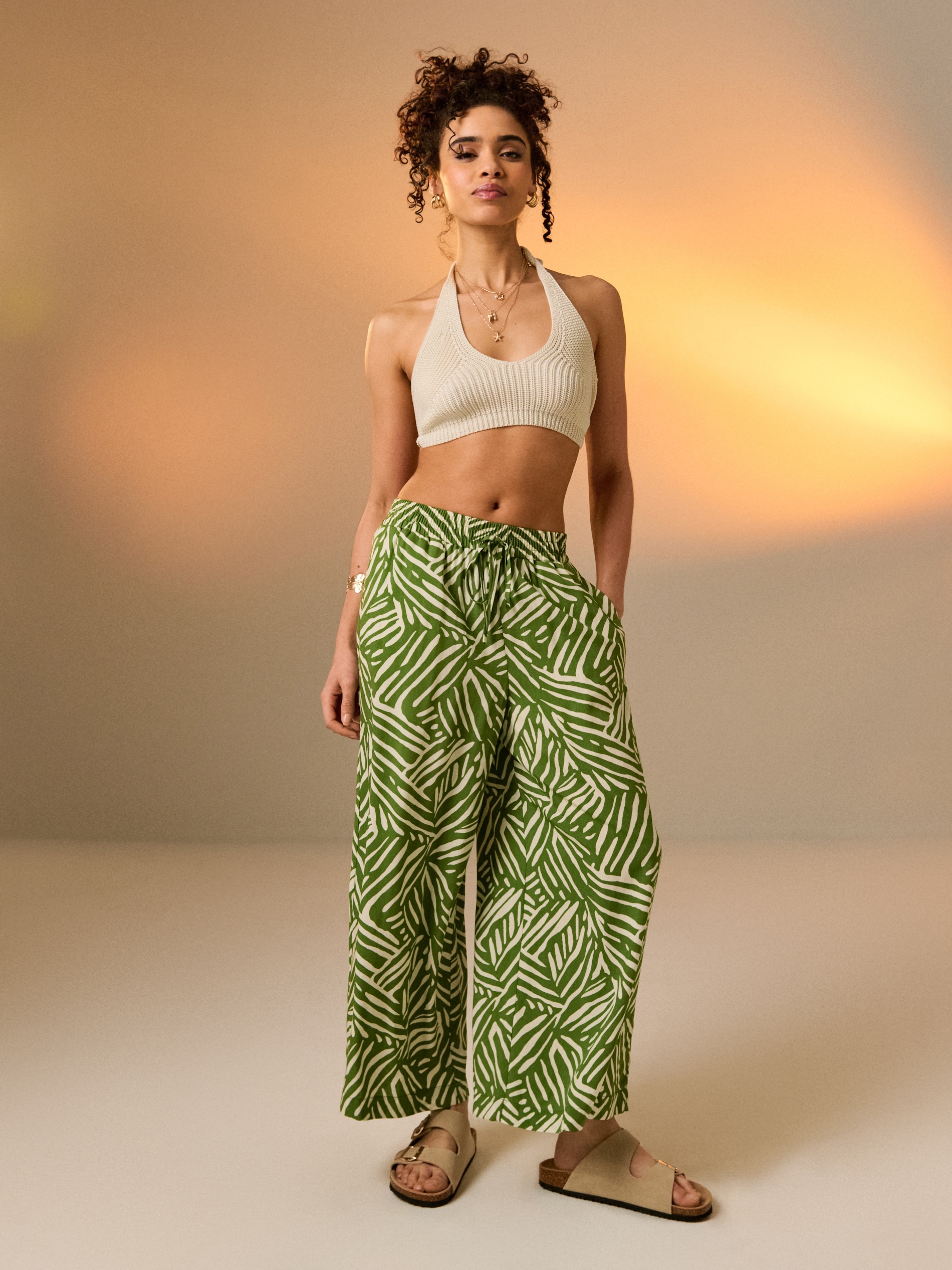 Wiskozowe spodnie culotte