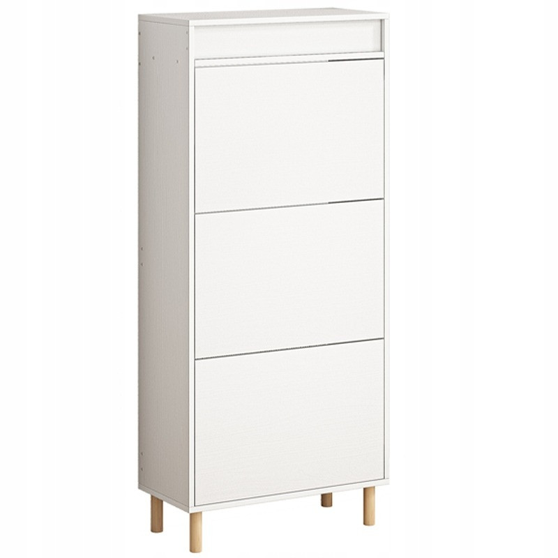 Szafka na buty biała schowek z lustrem loft skandynawski klasyczny 55cm