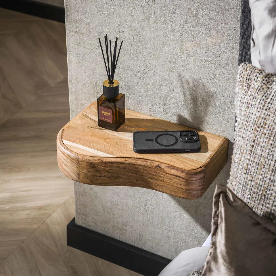 Nachtkastje Naturel Hout - Set van 2 - 40x25x8cm -Organic