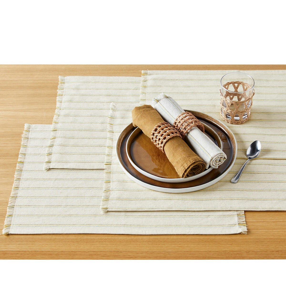 Lot de 4 sets de table frangés, Lovnas