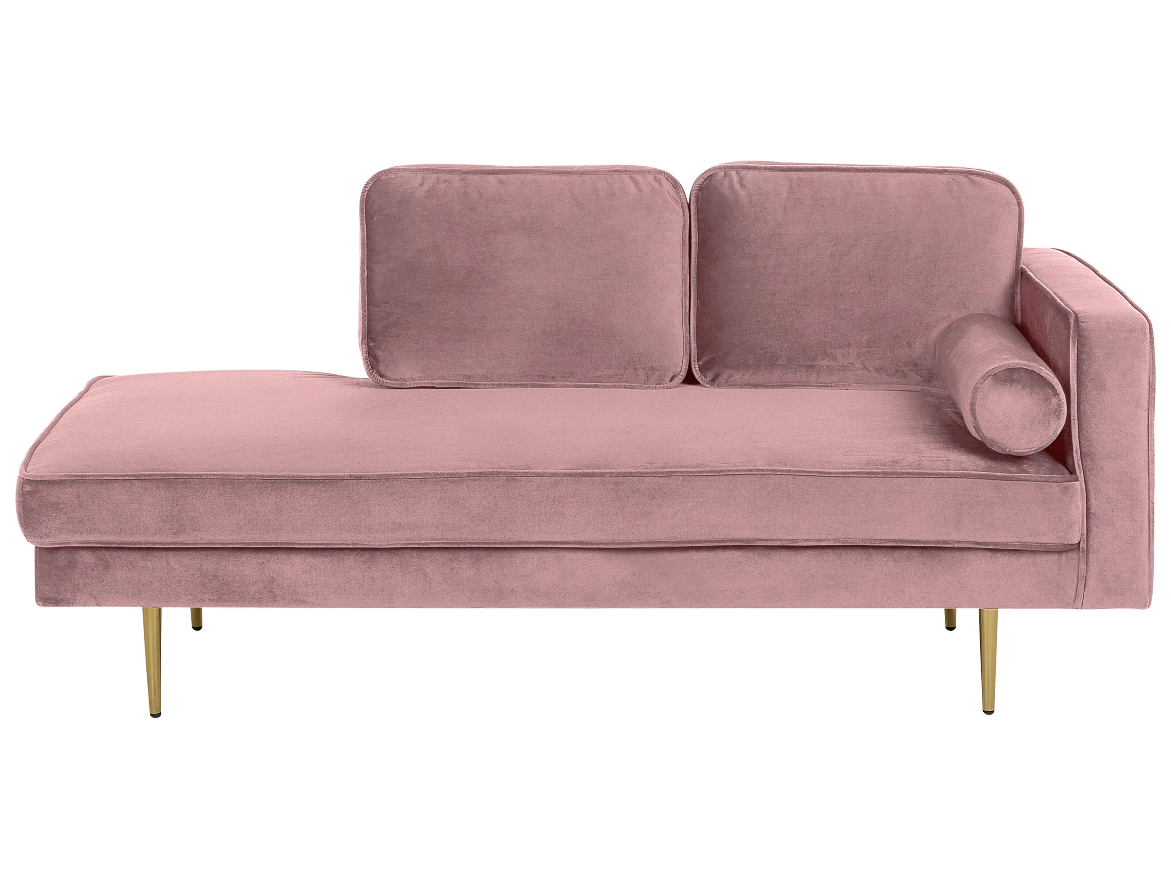 Left-Hand Chaise Longue MIRAMAS Velvet Pink