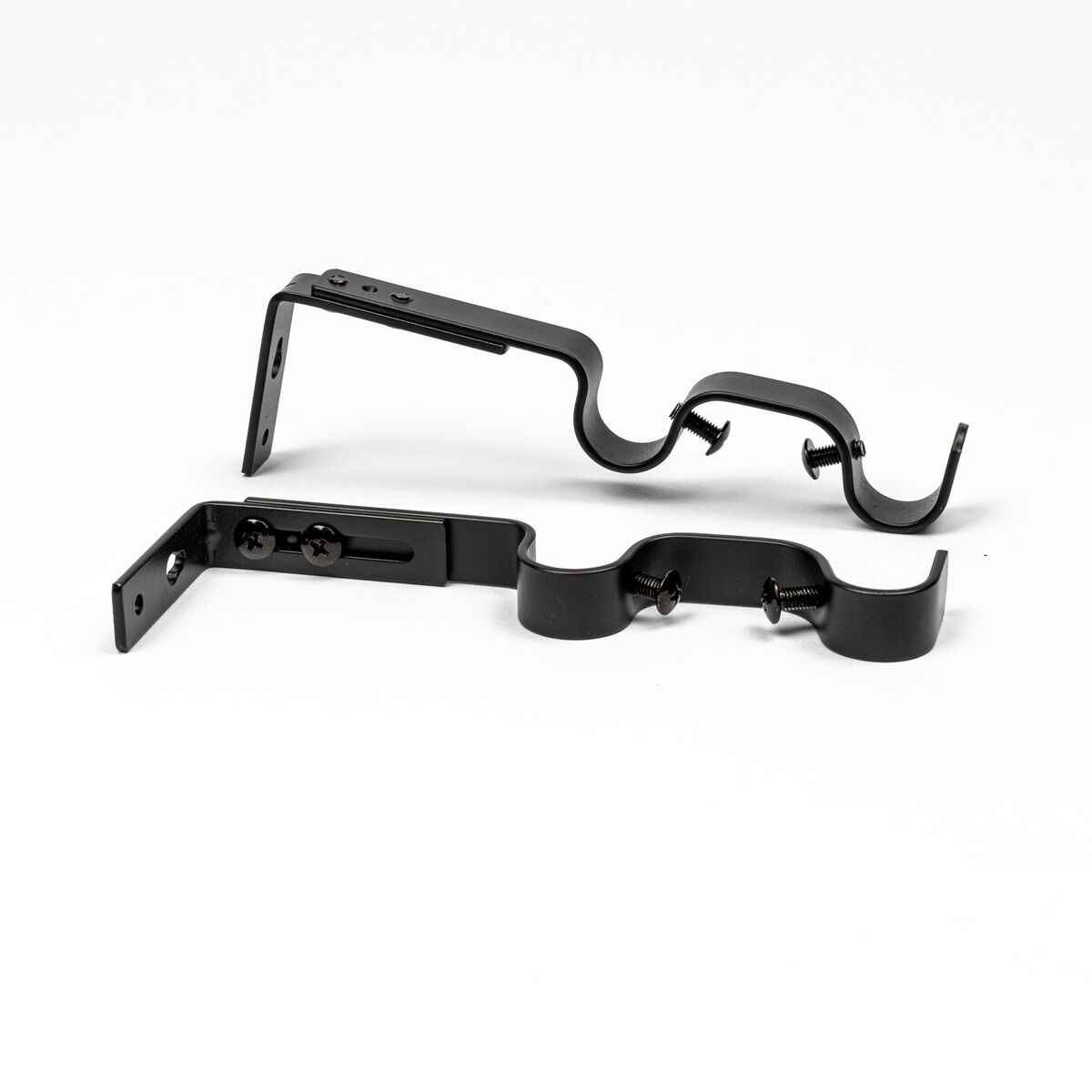 Conjunto 2 suportes preto mate para calha extensível