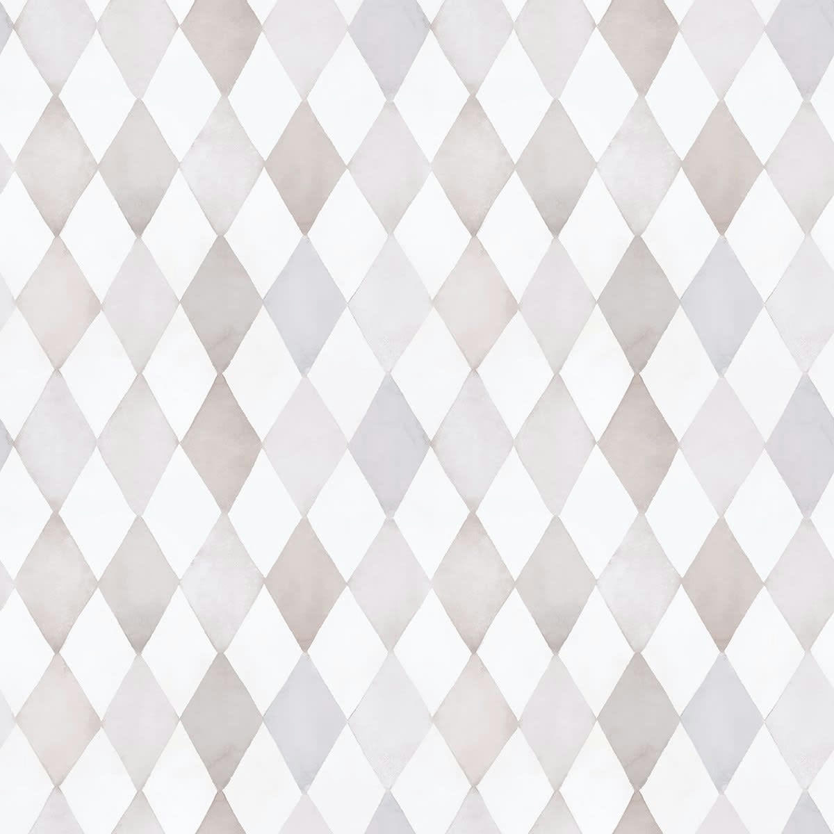 SELENE - Papier peint enfant motif harlequin en Papier Gris 50x1000 cm