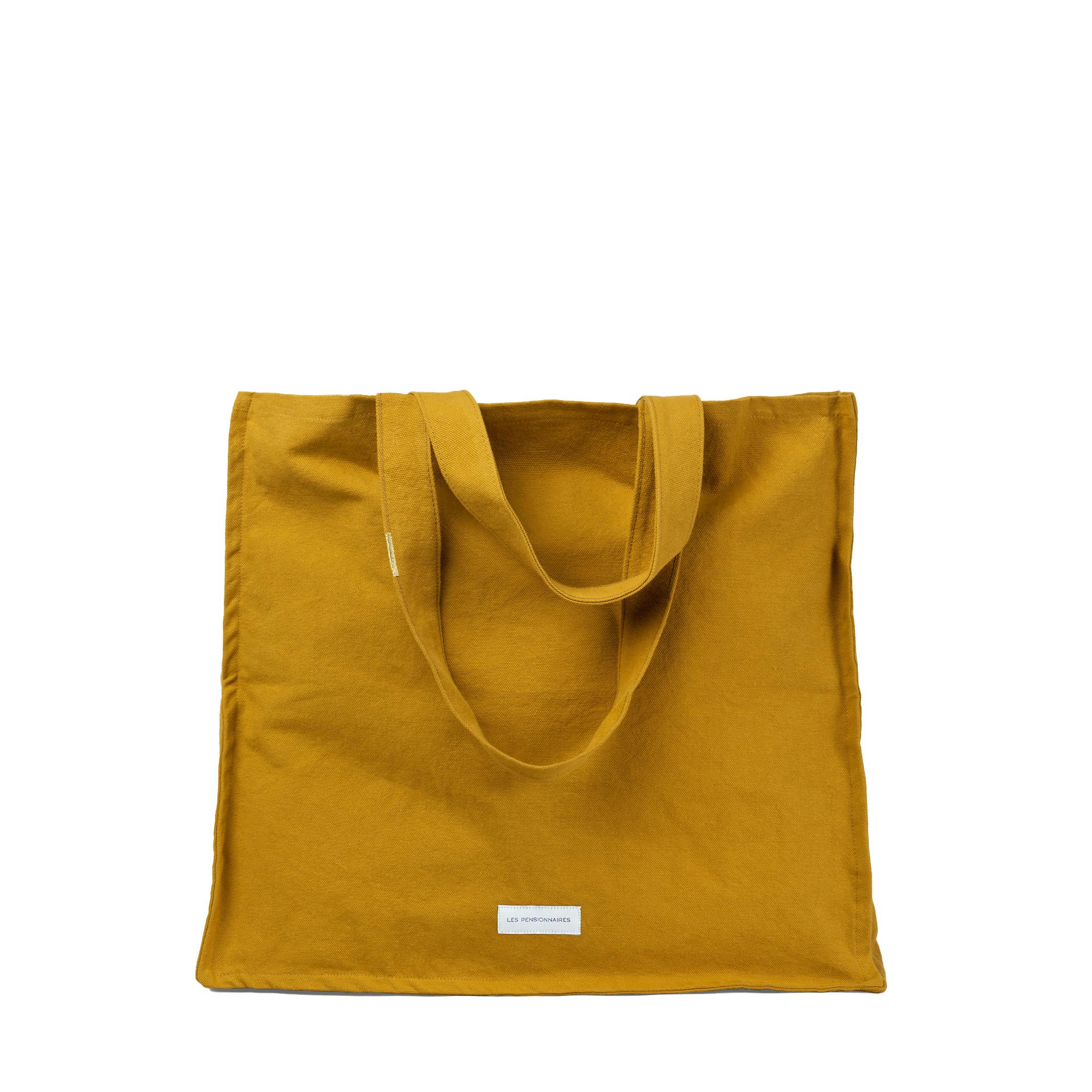 - Grand cabas en toile de coton bio jaune safran