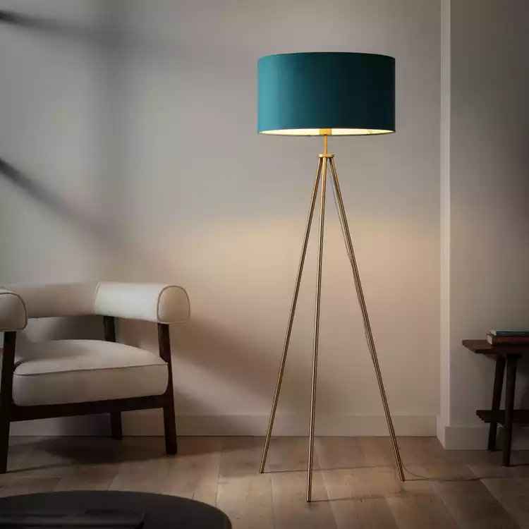 Habitat Teal Velvet Easy Fit Lampshade - 49cm