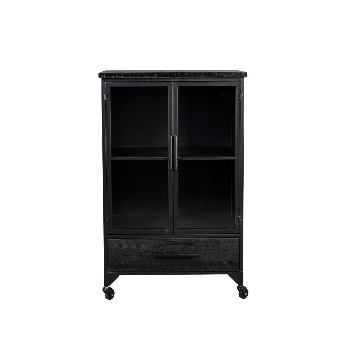 Housecraft Living Ferre Kast op wieltjes Middel Hout/ Metaal Zwart