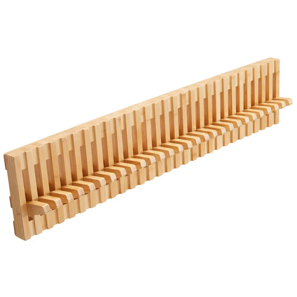 Wandkapstok - Kapstok met 28 verstelbare Haken - 87 cm lengte - Bamboe