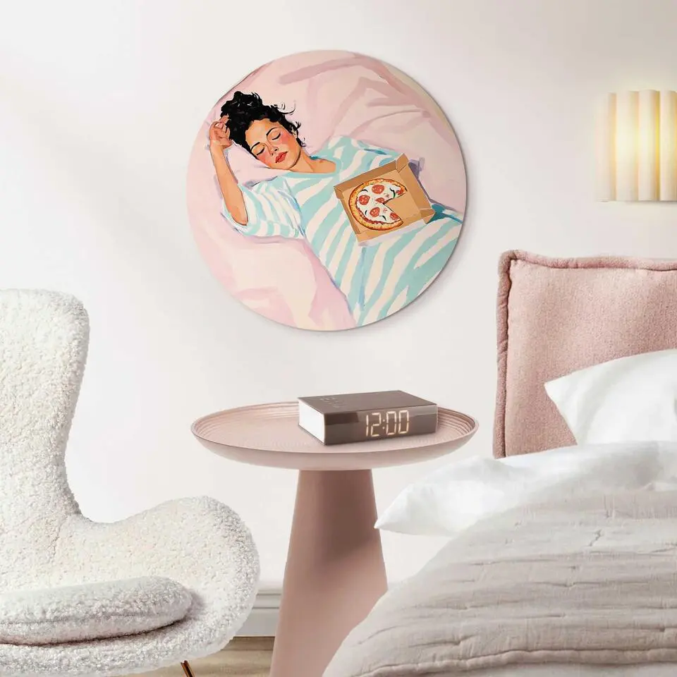 Glasschilderij After dinner dip - &Oslash; 50 - Roze