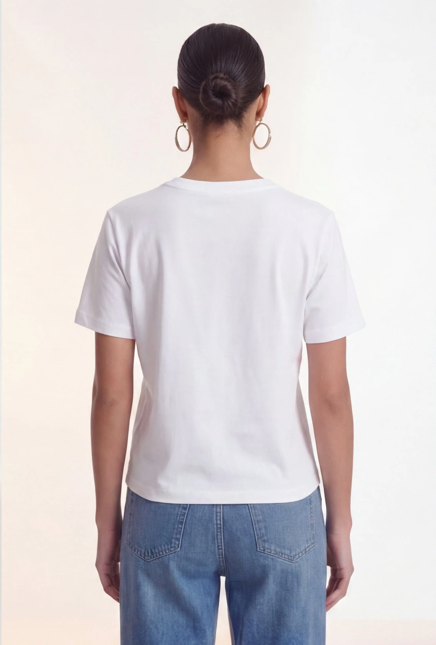 TEE-SHIRT 100% COTON - COEUR - BLANC