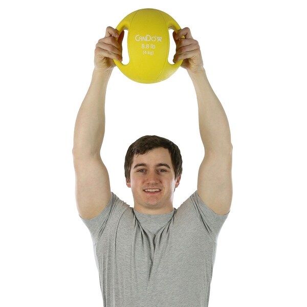 CanDo Molded Dual Handle Medicine Ball - 8.8 lb (4 kg) - Yellow
