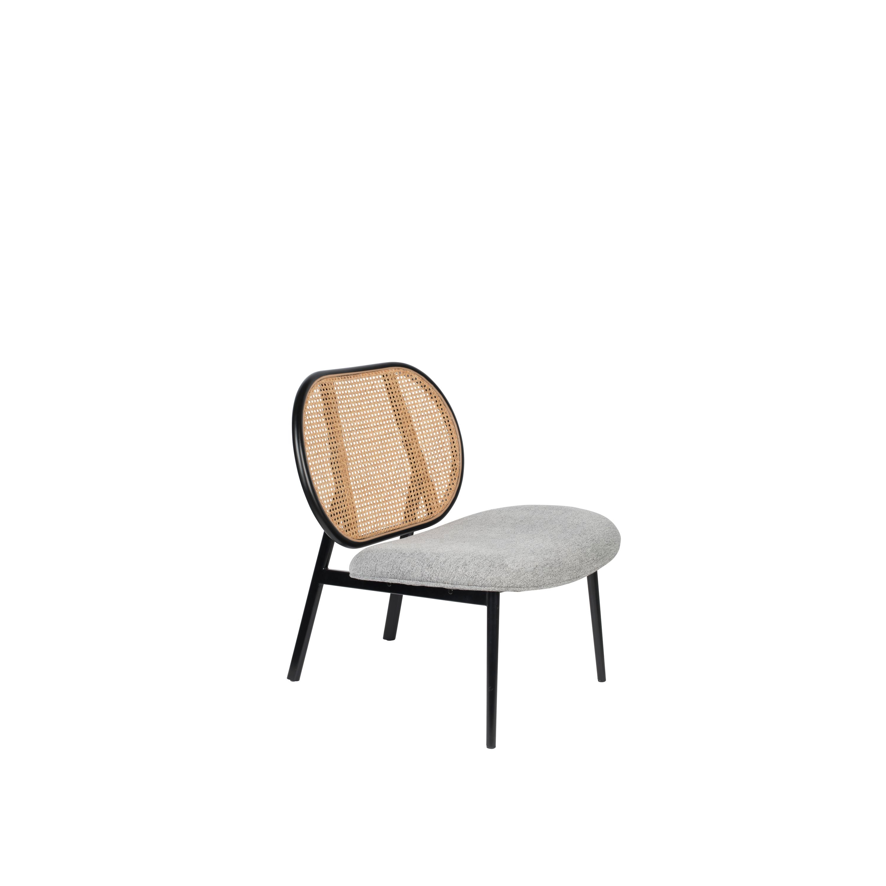 Zuiver Spike Loungestoel Naturel/Grijs