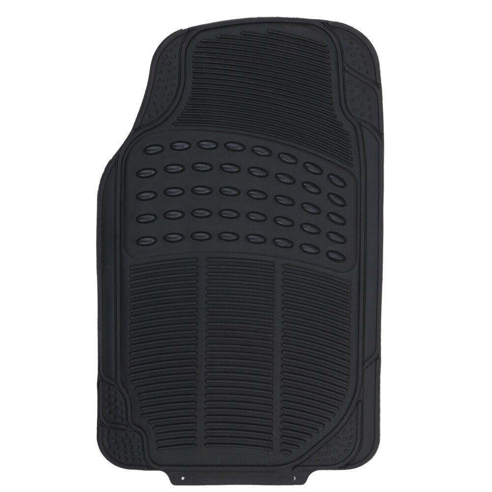 Set tapis de voiture x4 avant 43x70cm et arrière 42,5x43cm PVC noir