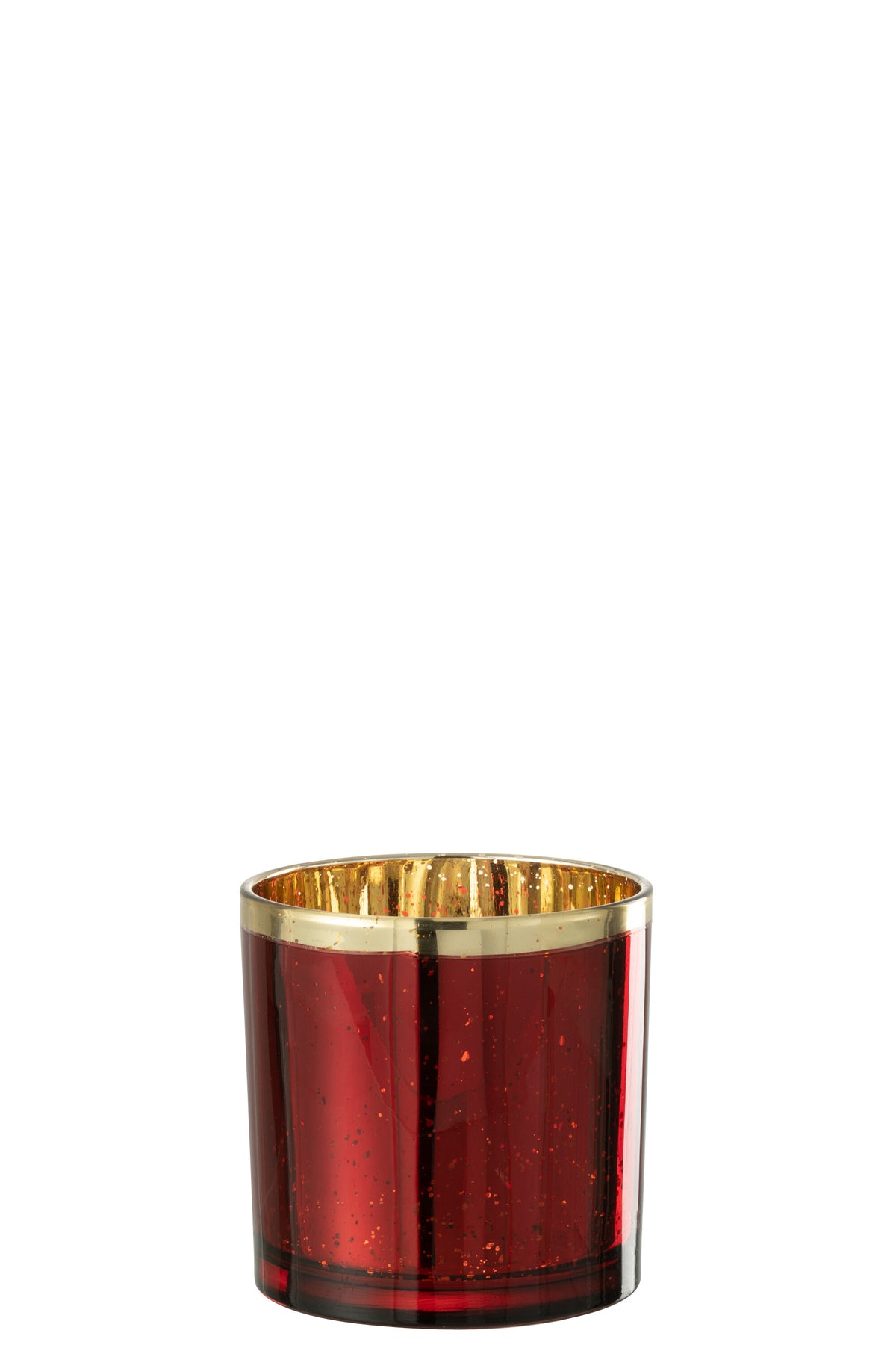 J-Line windlicht Goud Rand - glas - goud/rood - large