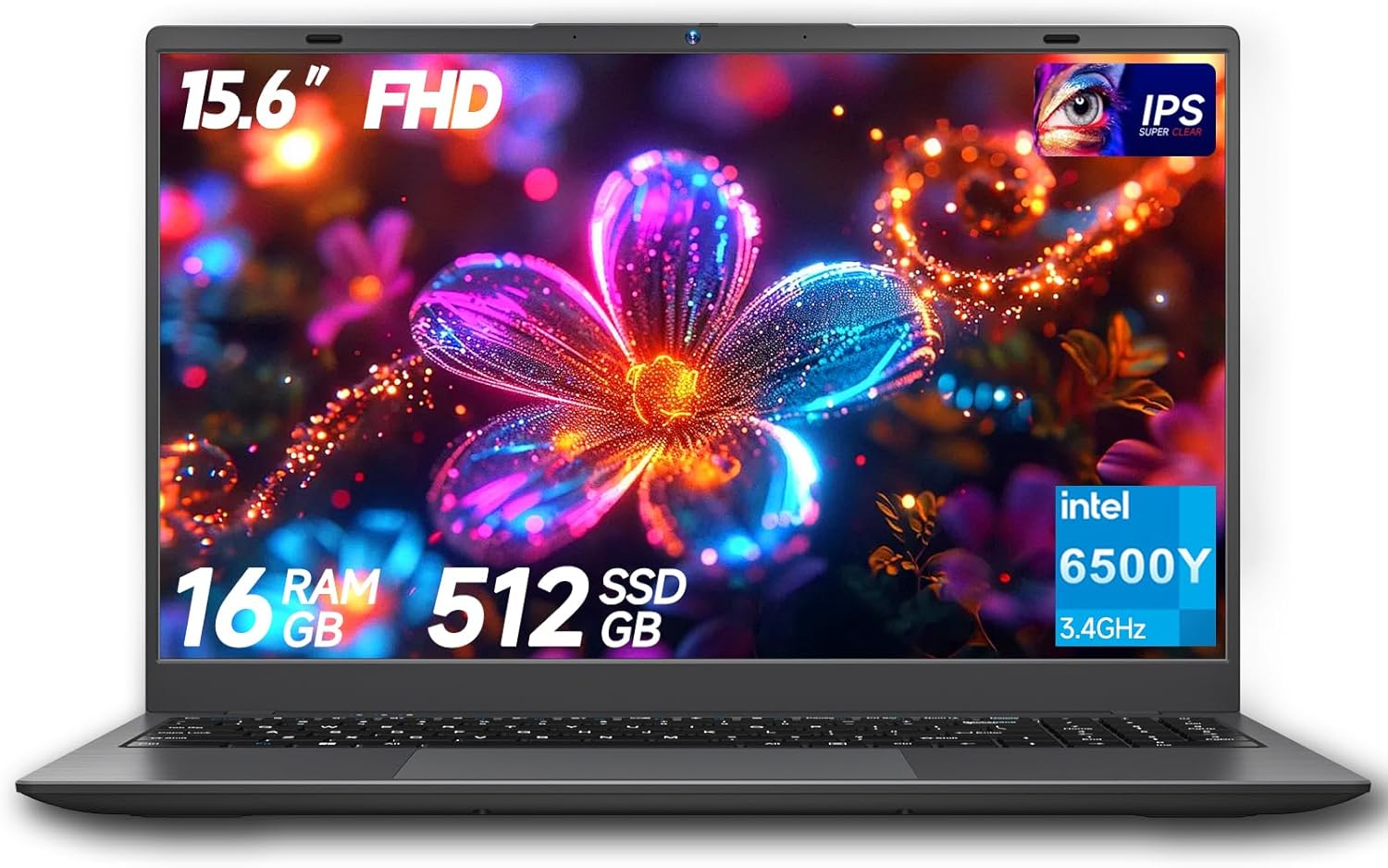 15.6 Laptop Computer  Laptop with 16GB RAM 512B SSD  Gold 6500Y (Up to 3.4GHz)  1080P FHD IPS Display  Type-C  HDMI  USB3.2  WIFI  Bluetooth  Long Battery Life  Laptops for Business & Student