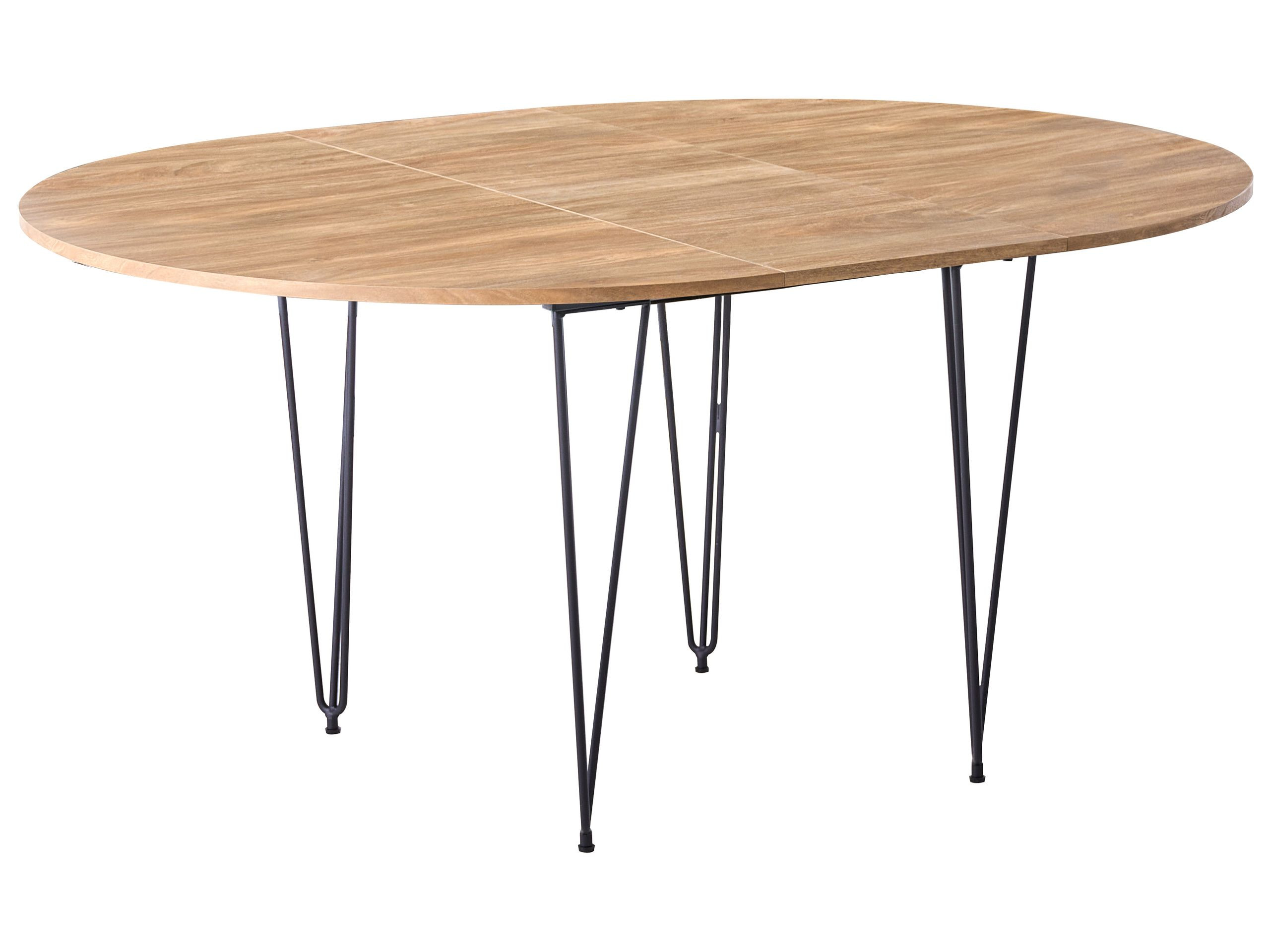 Stół do jadalni rozkładany 120/160 x 120 cm MDF metalowe nogi brązowy