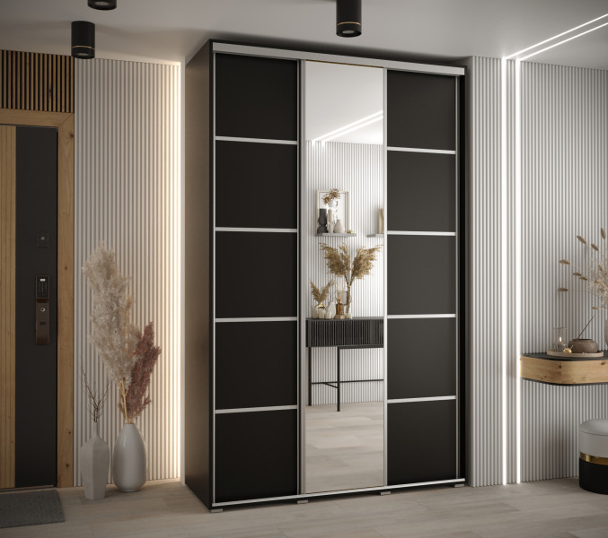 Szafa przesuwna 45 Cannes 5 150 czarny czarny srebrny