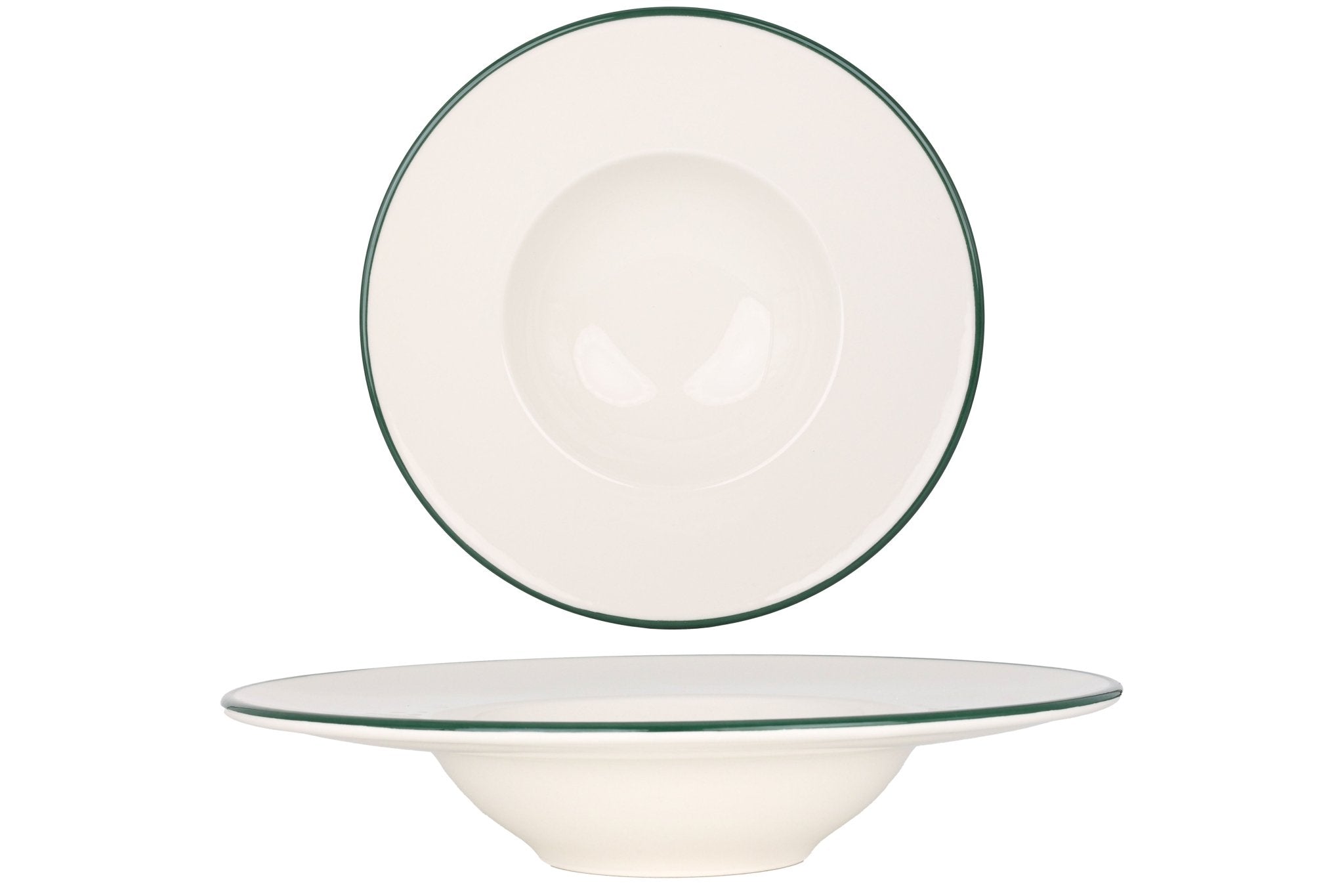 Rinart Pastabord - Green Edge - Porselein - 28 cm (400cc) - set van 2