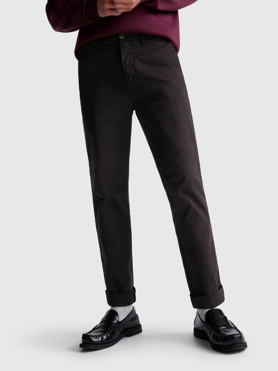 Slim fit cotton chinos