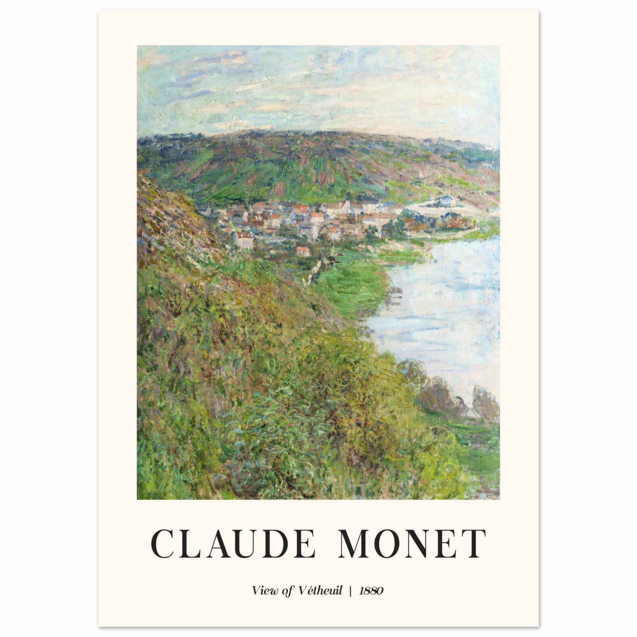 Artfulprints Poster Claude Monet - View of Vétheuil  - 50x70 cm - Groen
