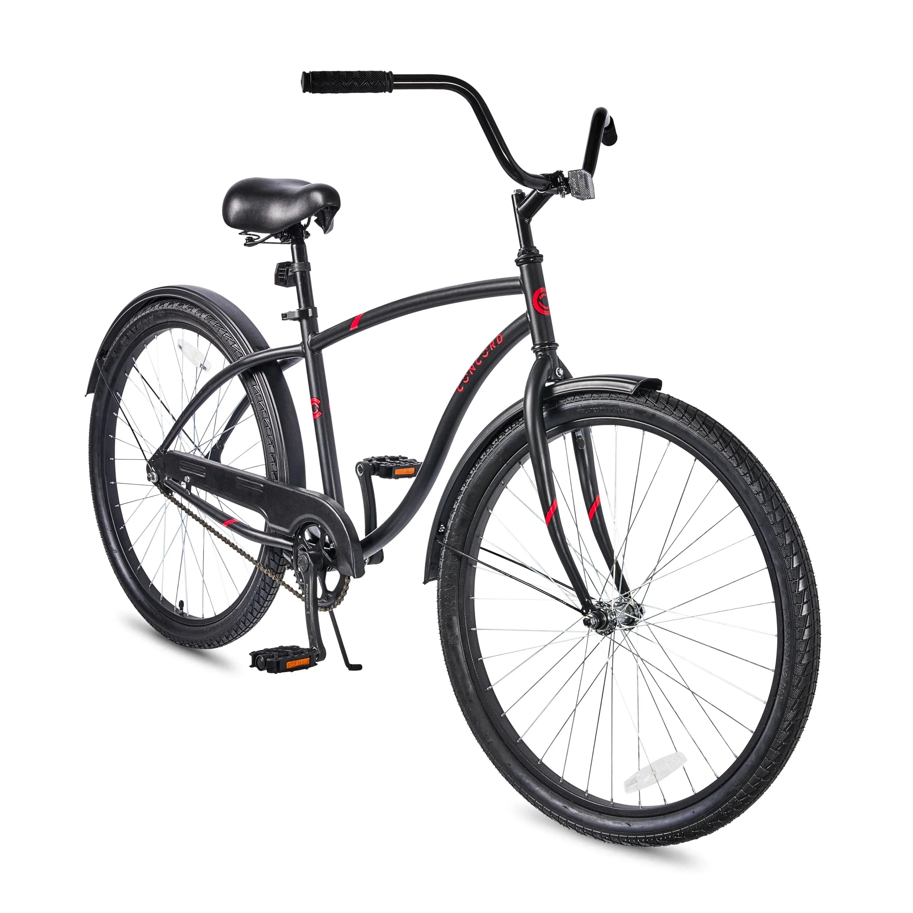 Concord Pacifica Cruiser Bicycle, Adult, Unisex, Matte Black