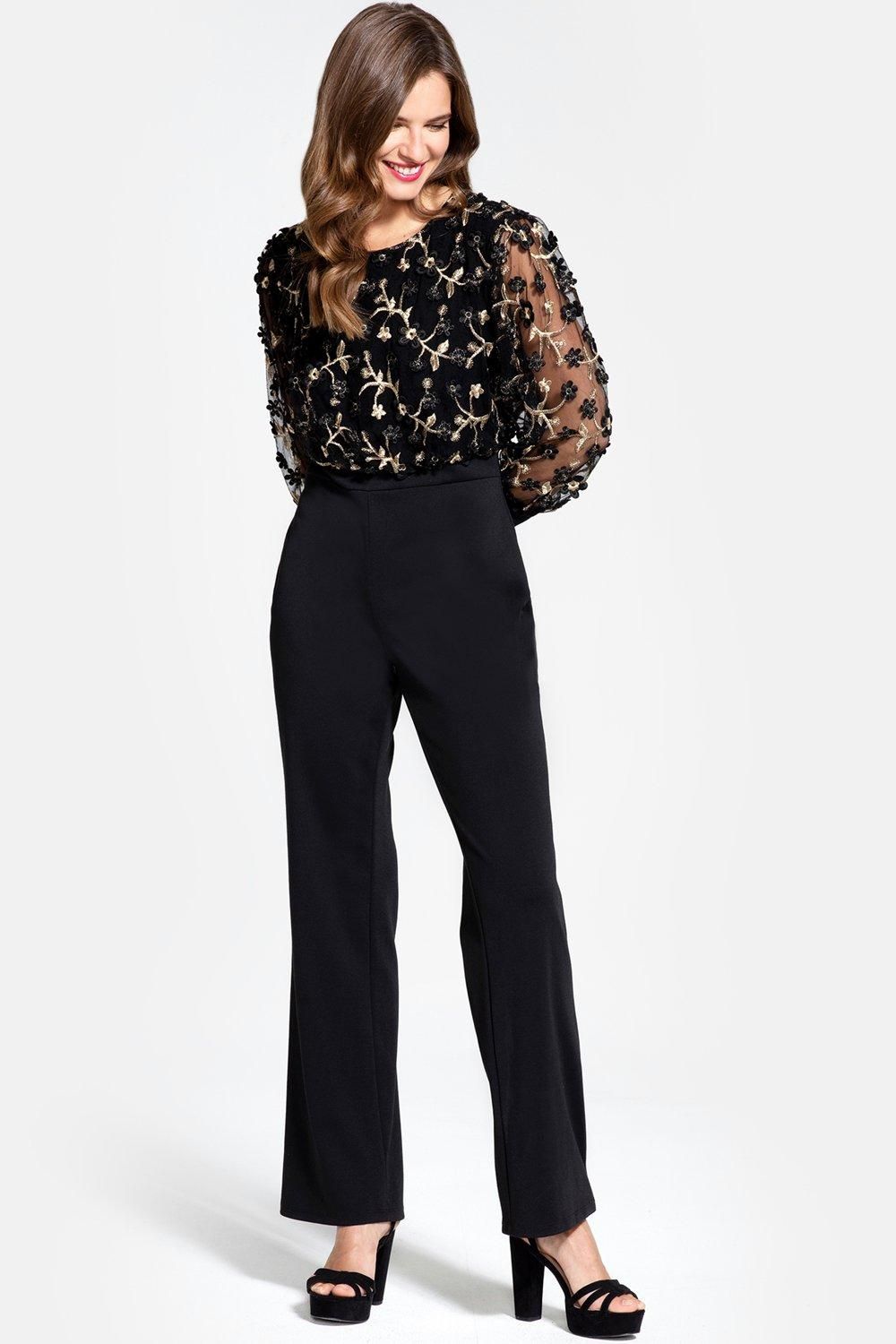 Hot Squash Ponte Jumpsuit with Blouson Sleeves