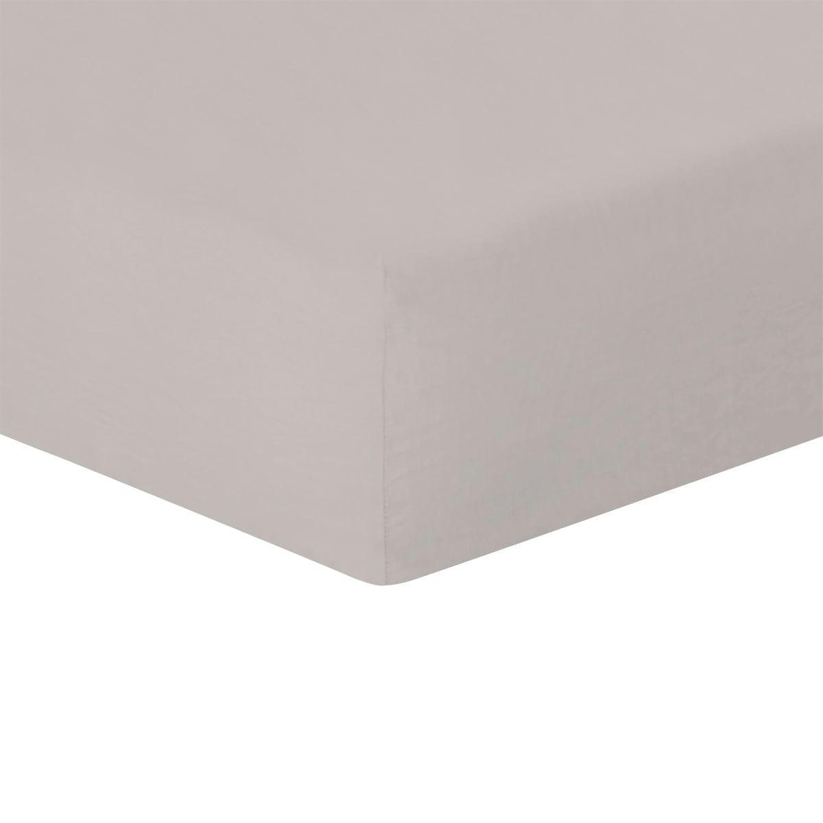 HORTENSE - Drap housse lin lavé  160x200x30 grège
