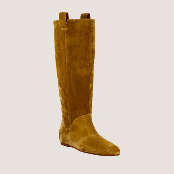 Bottes hautes à bouts rondsen croute tabac | DECIBEL