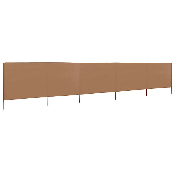 Brises-vue paravent 5 panneaux tissu 600 tissu taupe Helloshop26