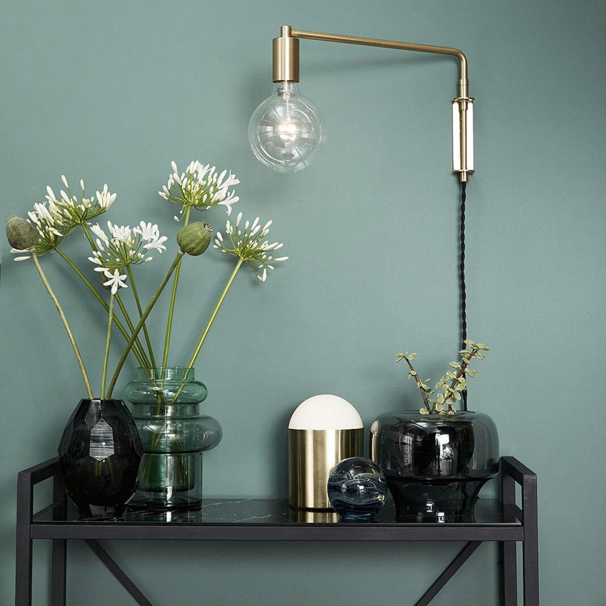 PYKE - Lampe murale avec ampoule en LED or