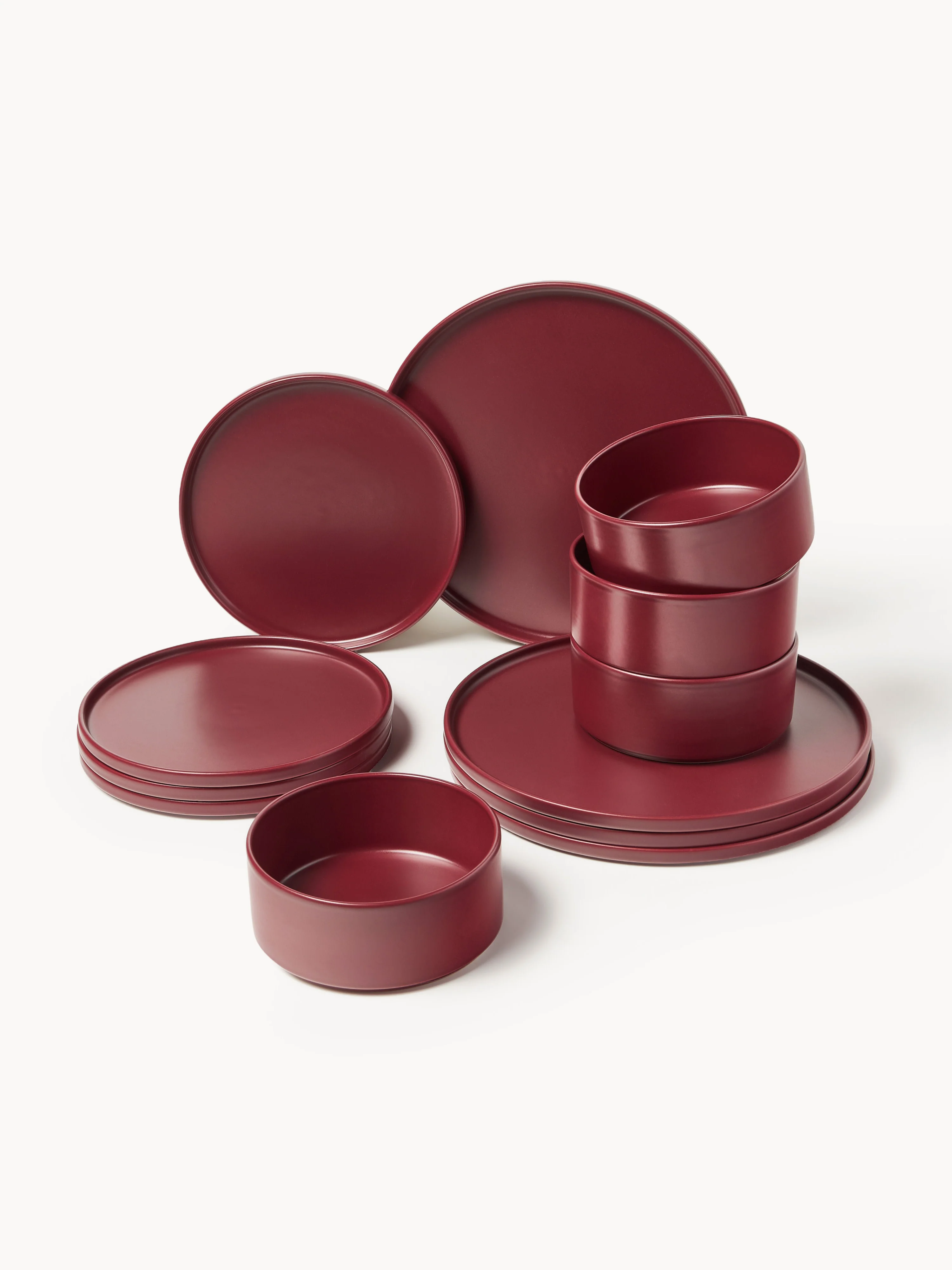 Handgefertigtes Geschirr-Set Lowri, 4 Personen, 12er-Set
