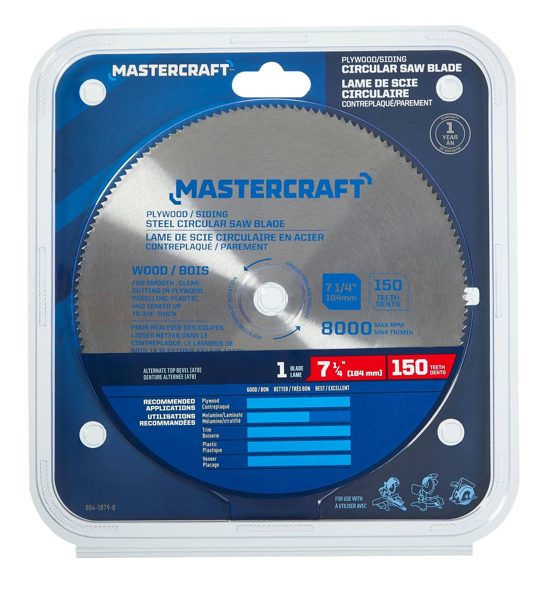Mastercraft 7-1/4-in 150T Steel Circular Saw Blade for Plywood