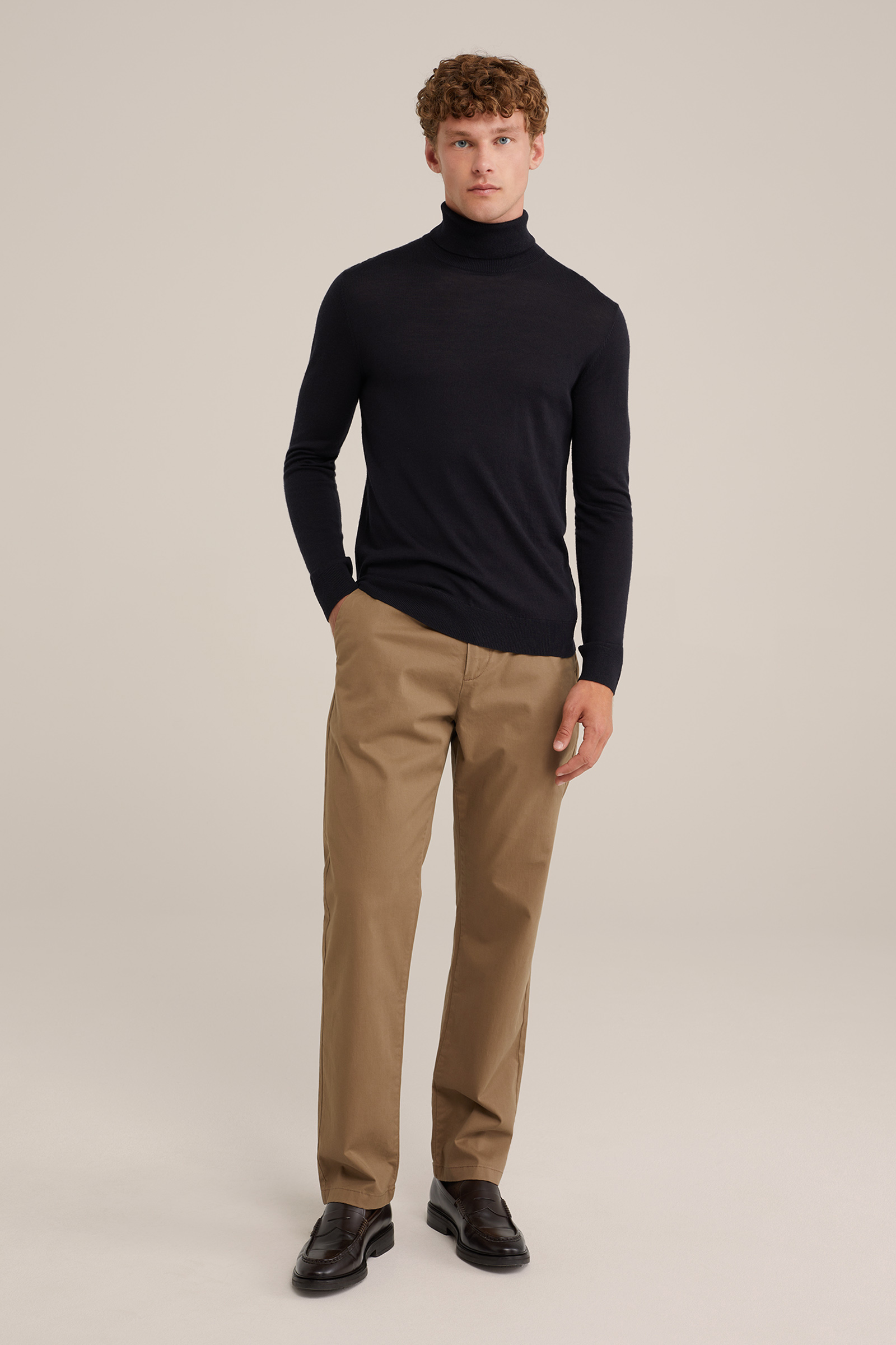 Heren regular fit chino met stretch