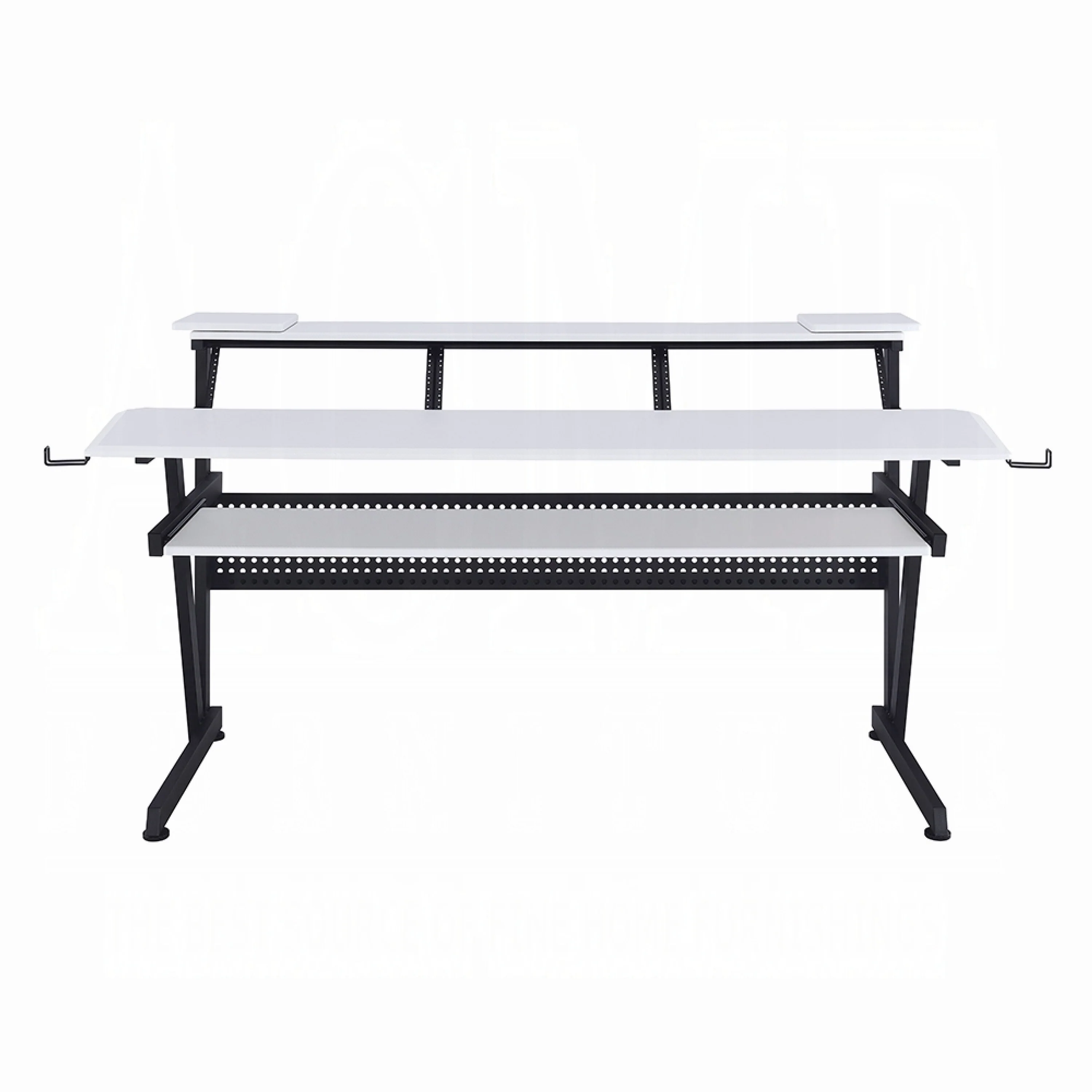 Vion 71 Inch Music Producer Desk for Computer, White, Keyboard Tray