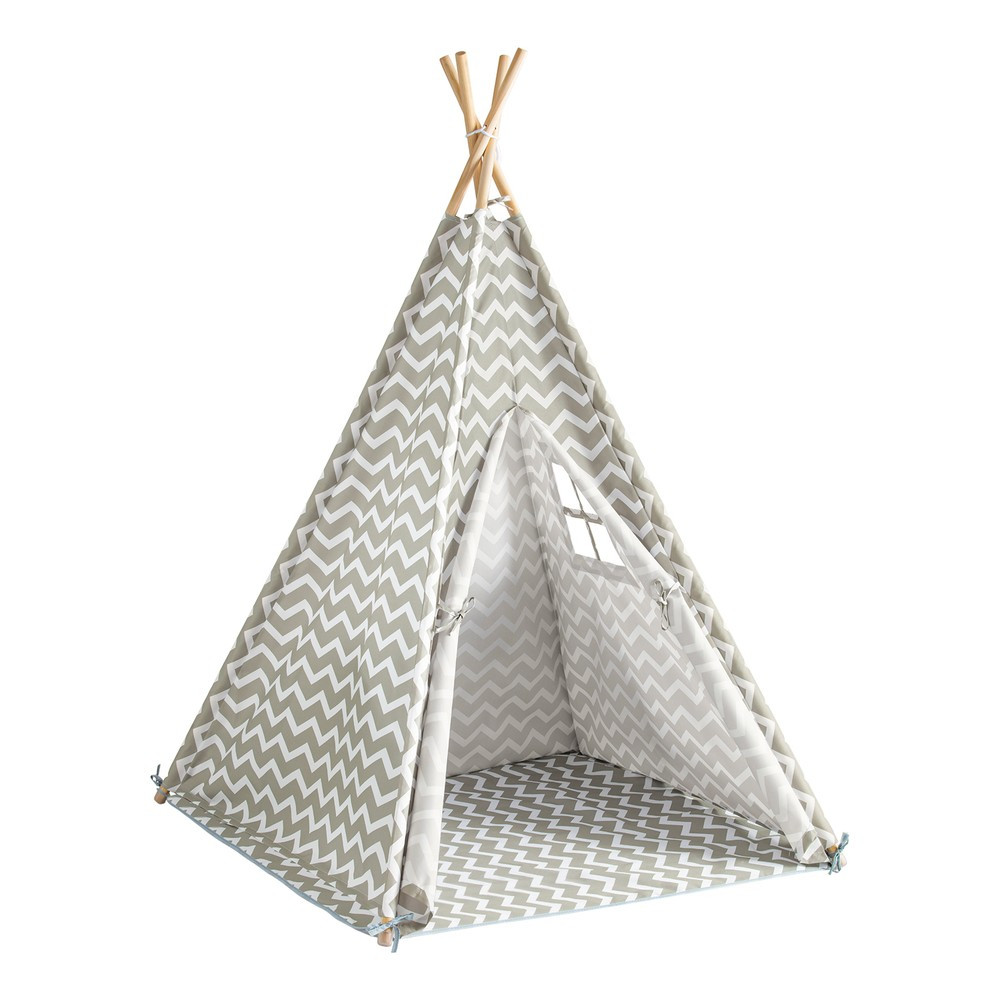 SoBuy Namiot tipi dla dzieci Szary 109x109x165cm OSS03