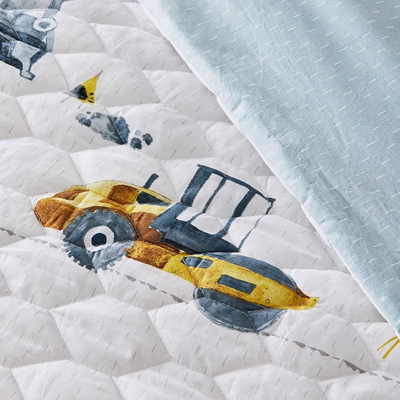 Under Construction White Quilted Quilt Cover Set