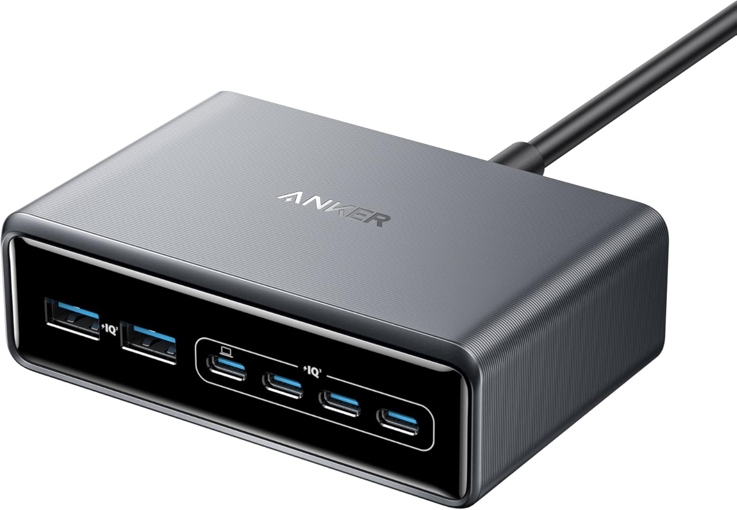 Anker Prime Charging Station, 200W 6-Port GaN Desktop Charger, Fast Charging USB C Charger for Multiple Devices, Compatible with iPhone, Galaxy, MacBook, Dell and More