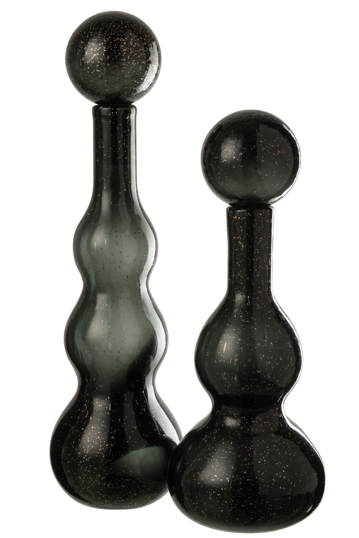 J-Line decoratoe Fles   Stop Carol - glas - zwart - large