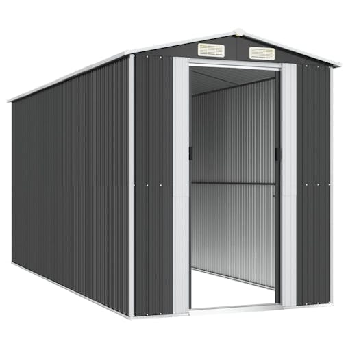 NNEVL Garden Shed Anthracite 192x440x223 cm Galvanised Steel
