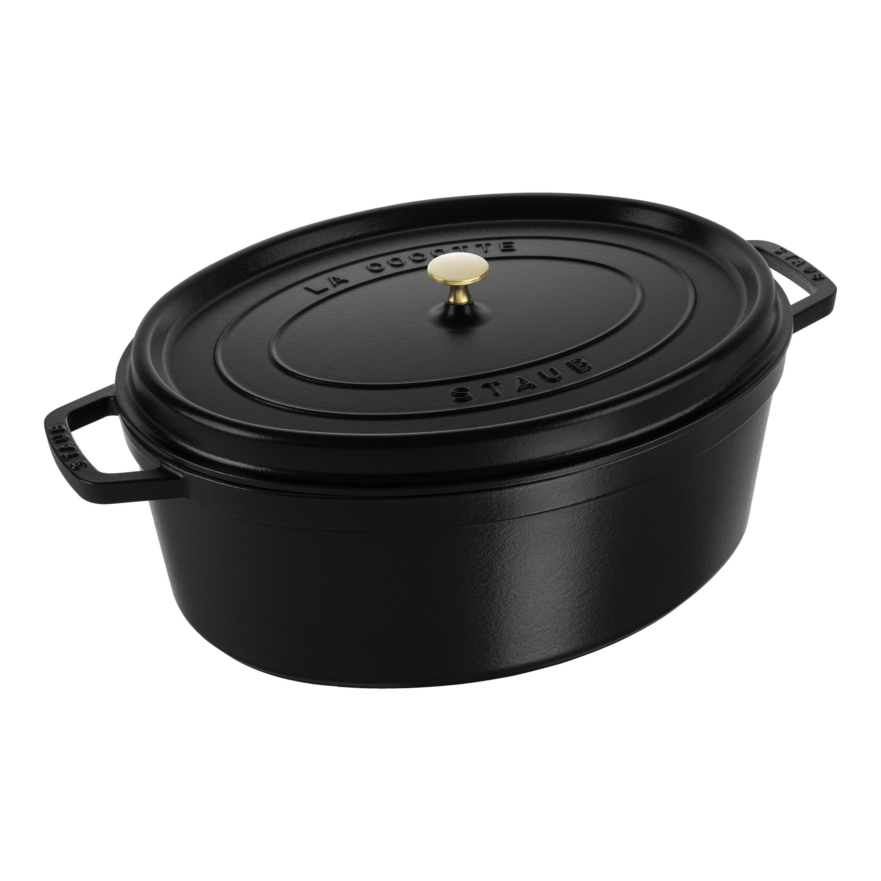 41 cm oval Cast iron Cocotte black